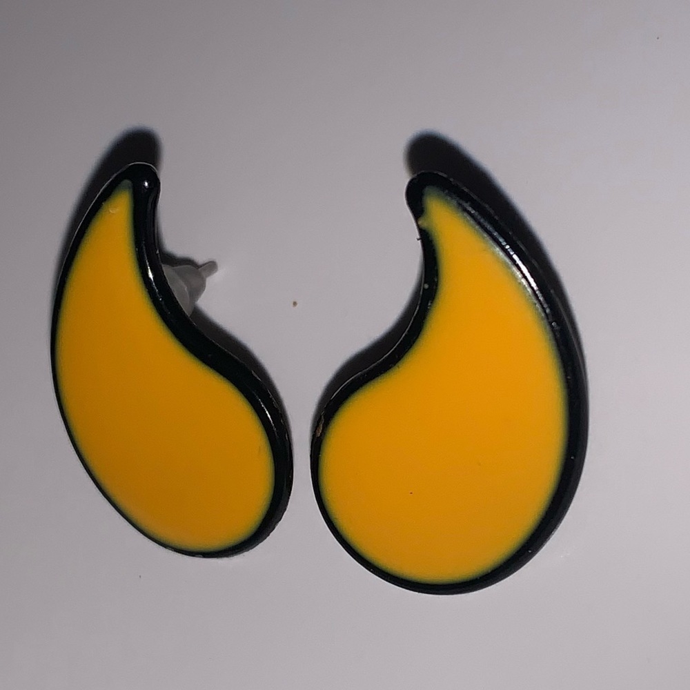 Vintage earrings, yellow - Picture 2 of 4